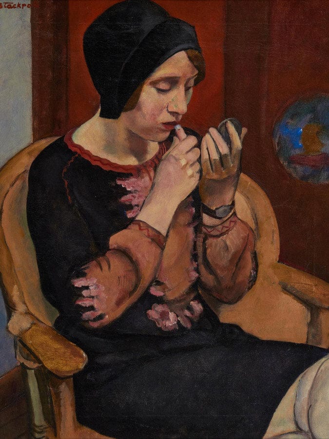 Woman With Red Lipstick By Ralph W. Stackpole By Ralph W Fine Art Print