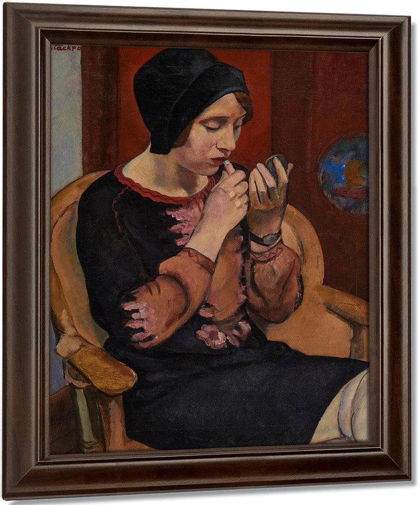 Woman With Red Lipstick By Ralph W. Stackpole By Ralph W Fine Art Print