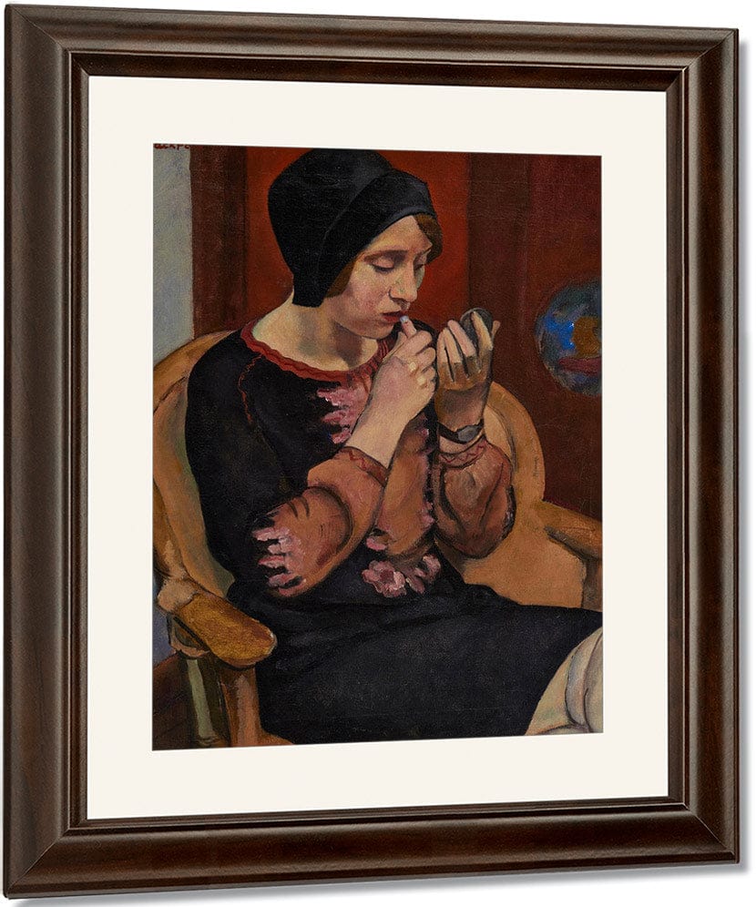 Woman With Red Lipstick By Ralph W. Stackpole By Ralph W Fine Art Print