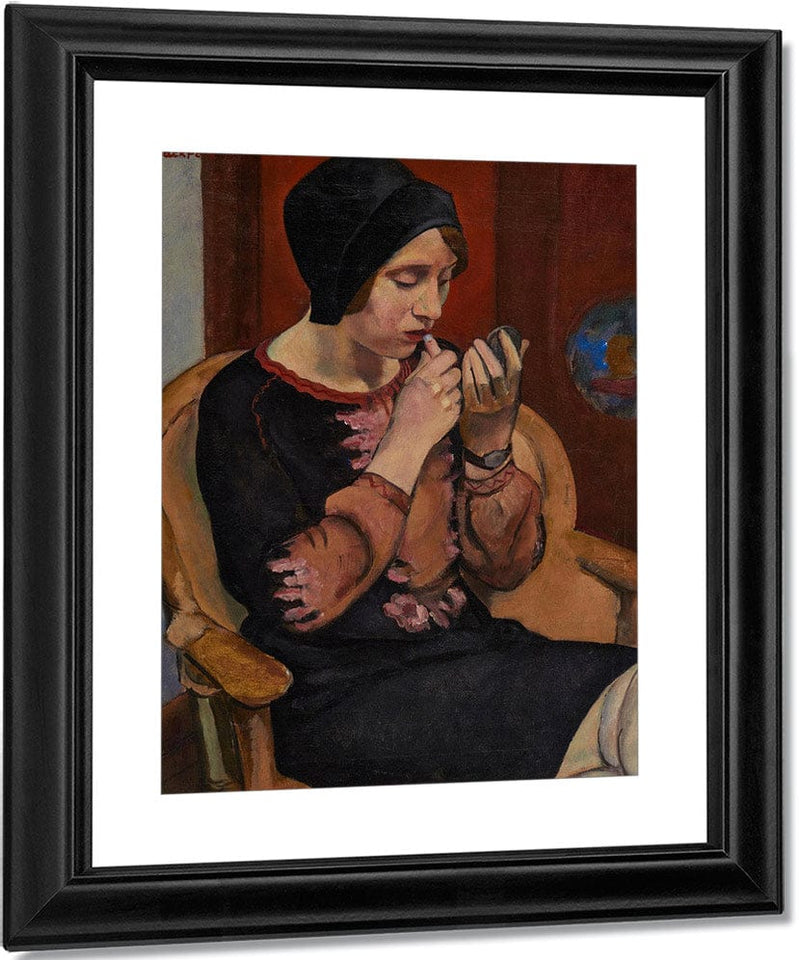 Woman With Red Lipstick By Ralph W. Stackpole By Ralph W Fine Art Print