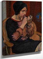 Woman With Red Lipstick By Ralph W. Stackpole By Ralph W Fine Art Print