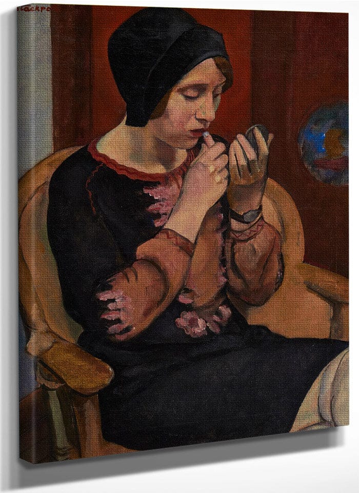 Woman With Red Lipstick By Ralph W. Stackpole By Ralph W Fine Art Print