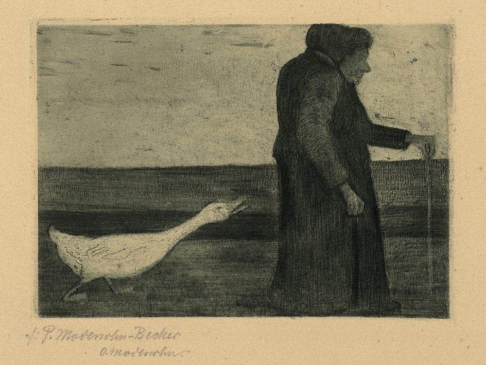 Woman With The Goose By Paula Modersohn Becker Fine Art Print