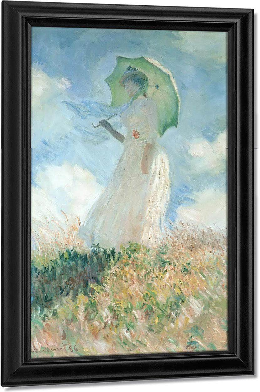 Woman With Umbrella Turned Toward The Left By Claude Monet Fine Art Print