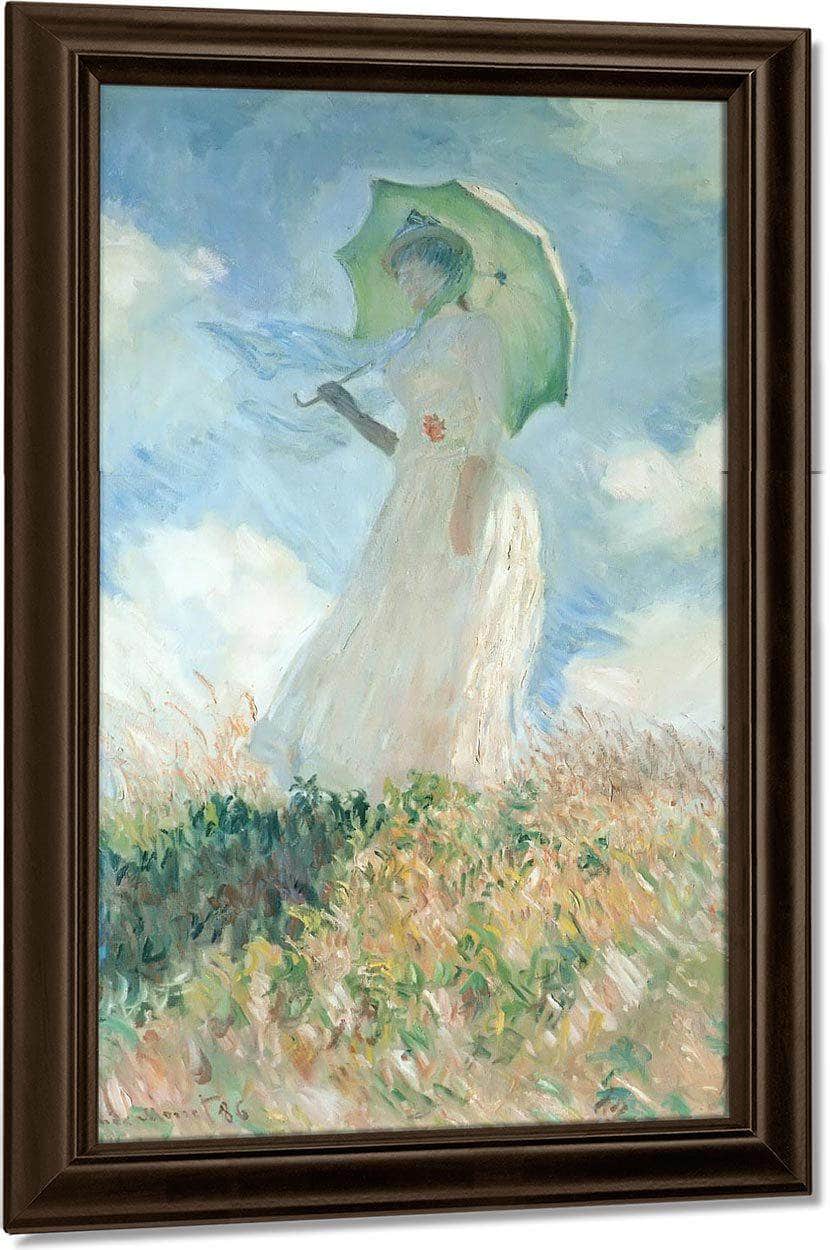 Woman With Umbrella Turned Toward The Left By Claude Monet Fine Art Print