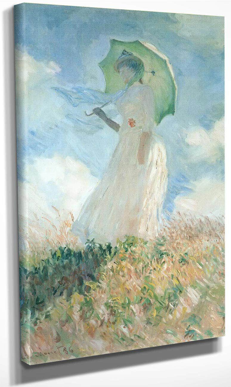 Woman With Umbrella Turned Toward The Left By Claude Monet Fine Art Print