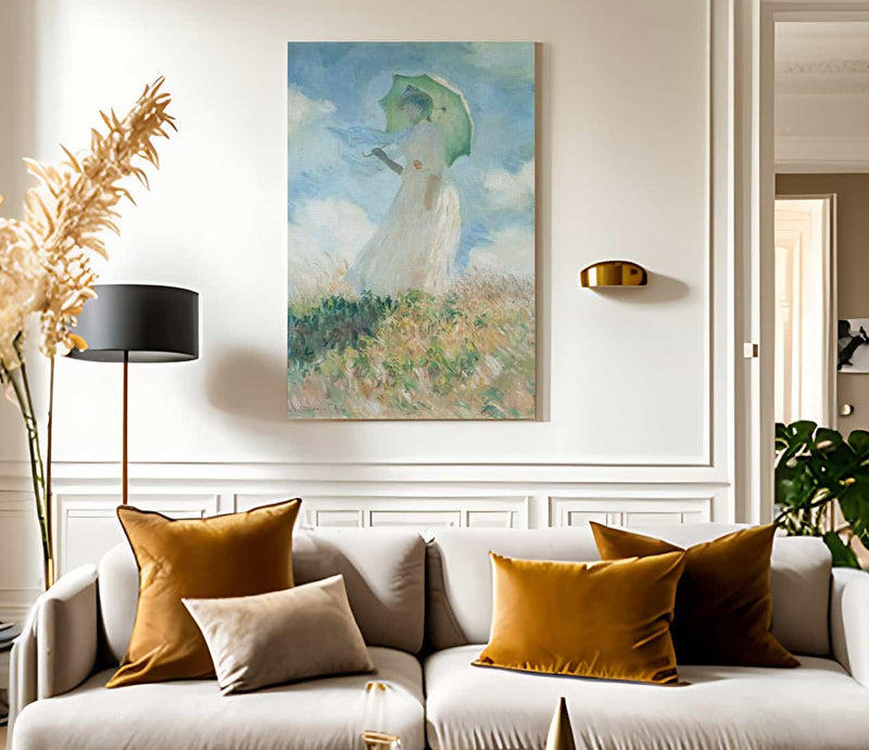 Woman With Umbrella Turned Toward The Left By Claude Monet Fine Art Print