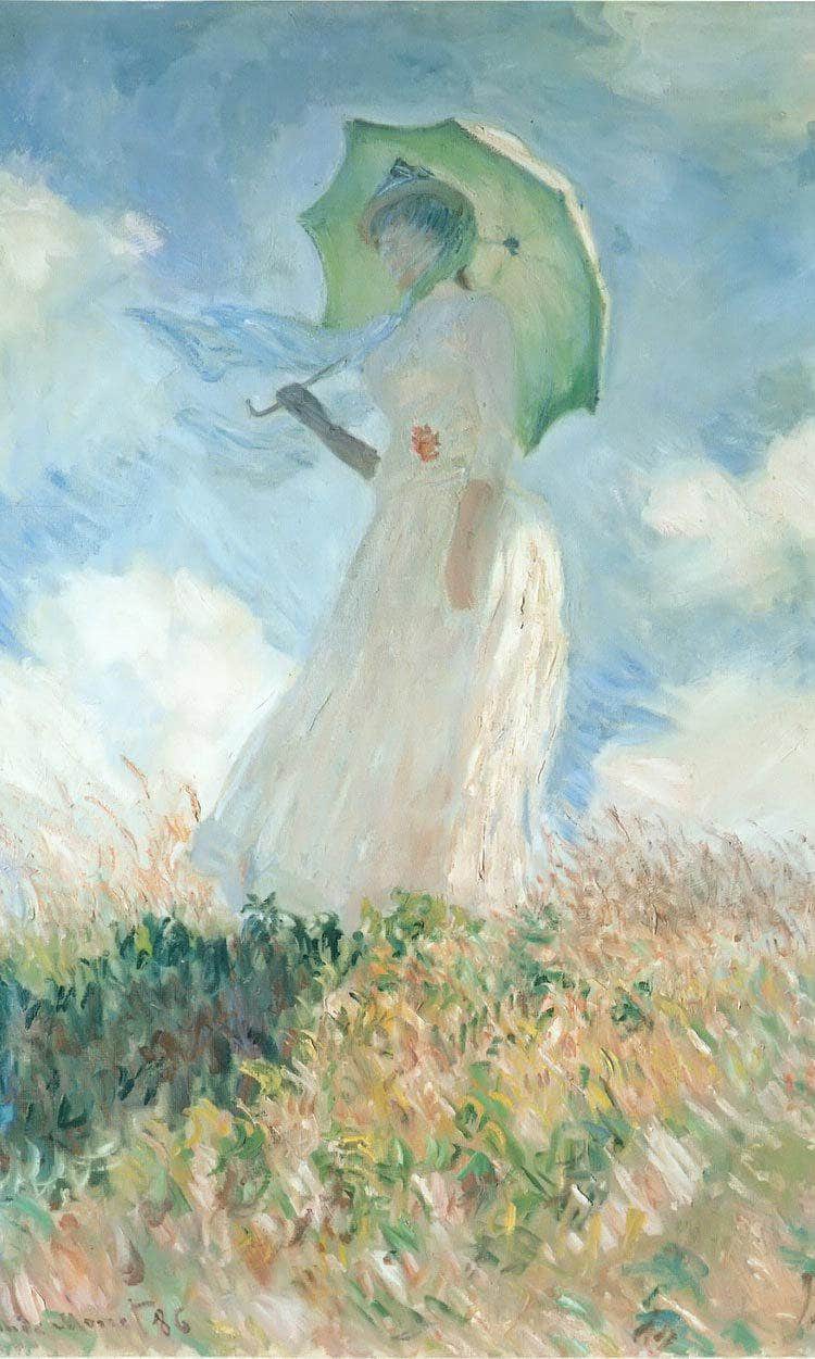 Woman With Umbrella Turned Toward The Left By Claude Monet Fine Art Print