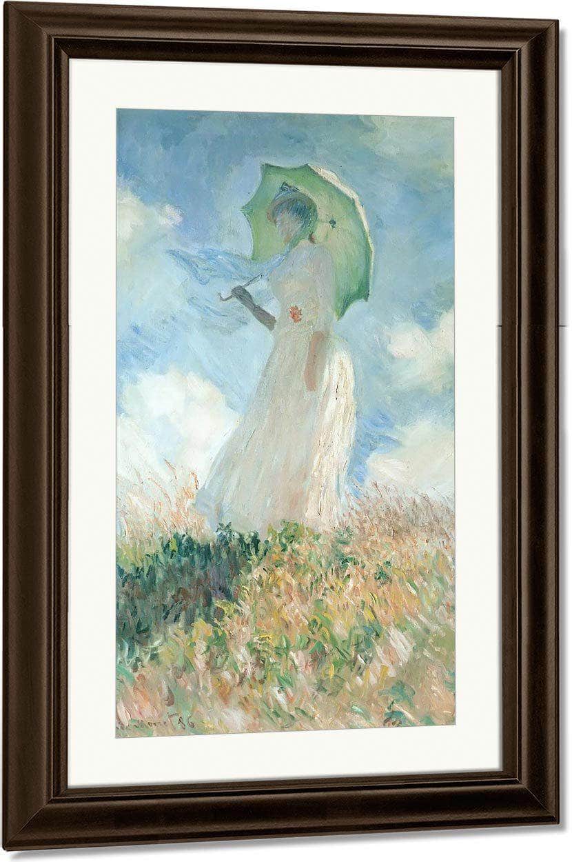 Woman With Umbrella Turned Toward The Left By Claude Monet Fine Art Print