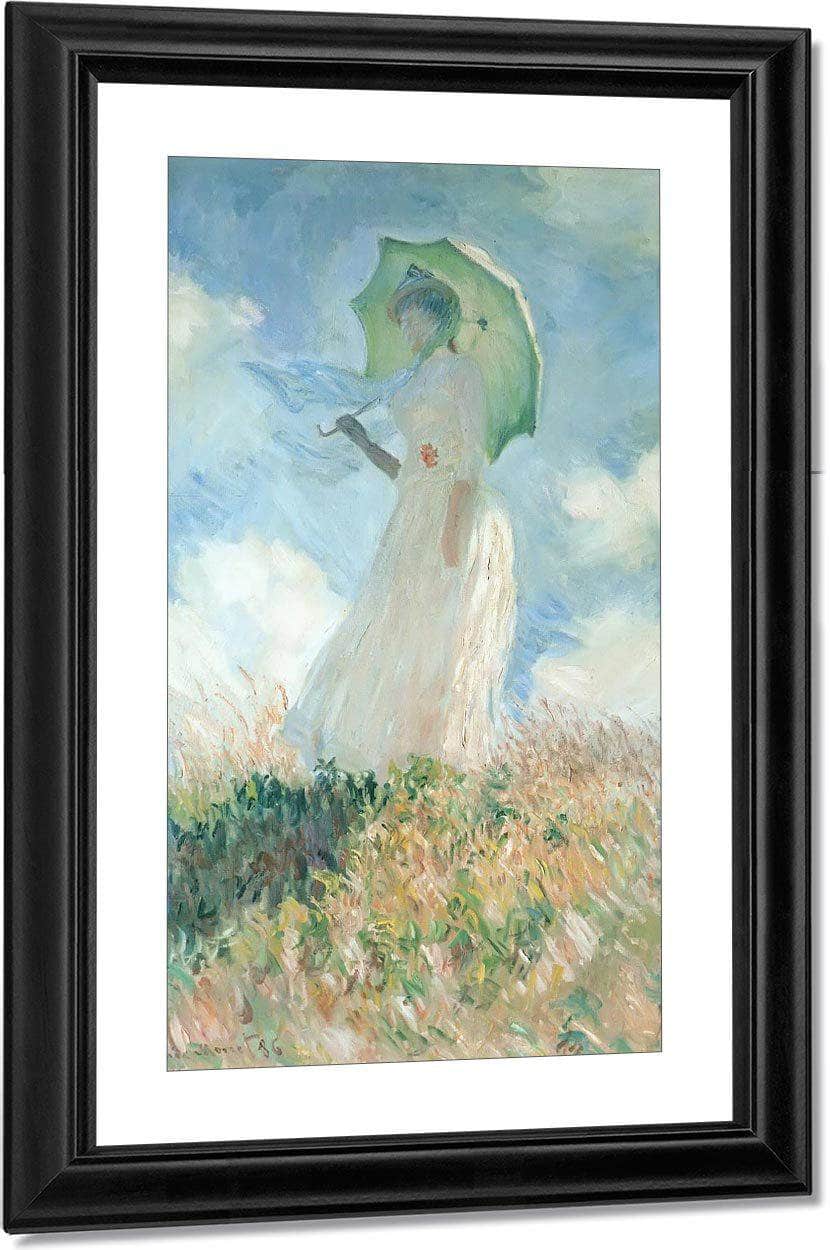 Woman With Umbrella Turned Toward The Left By Claude Monet Fine Art Print