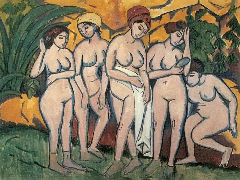 Women Bathing By Ernst Ludwig Kirchner Fine Art Print