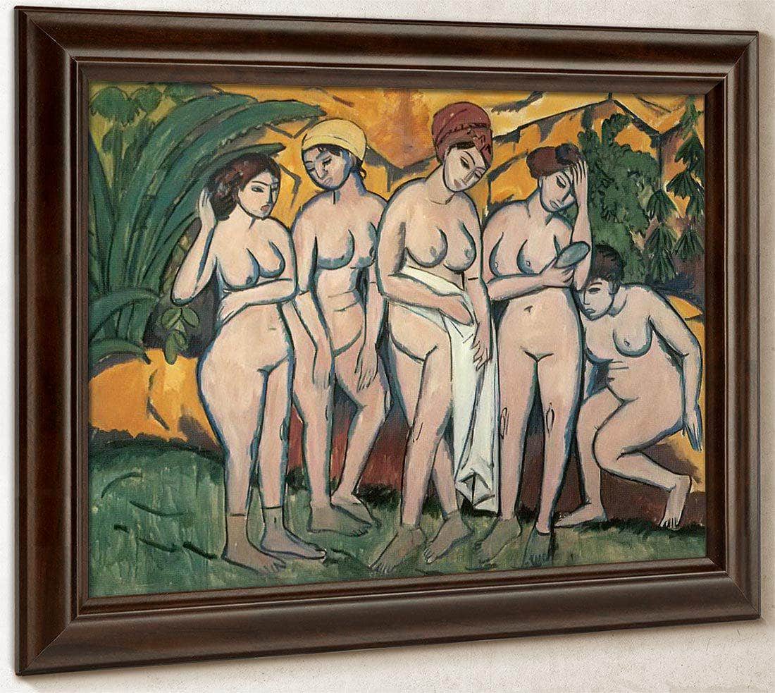 Women Bathing By Ernst Ludwig Kirchner Fine Art Print