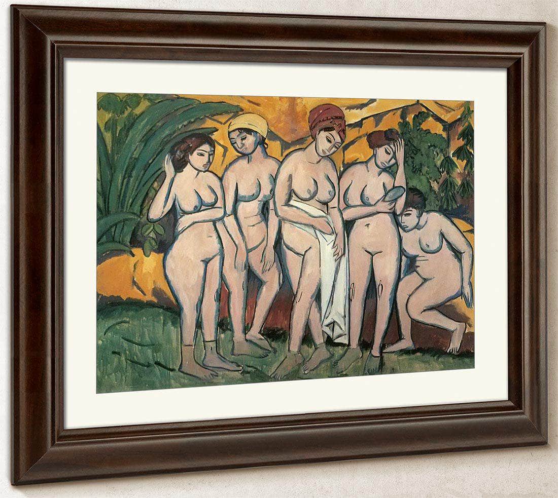 Women Bathing By Ernst Ludwig Kirchner Fine Art Print
