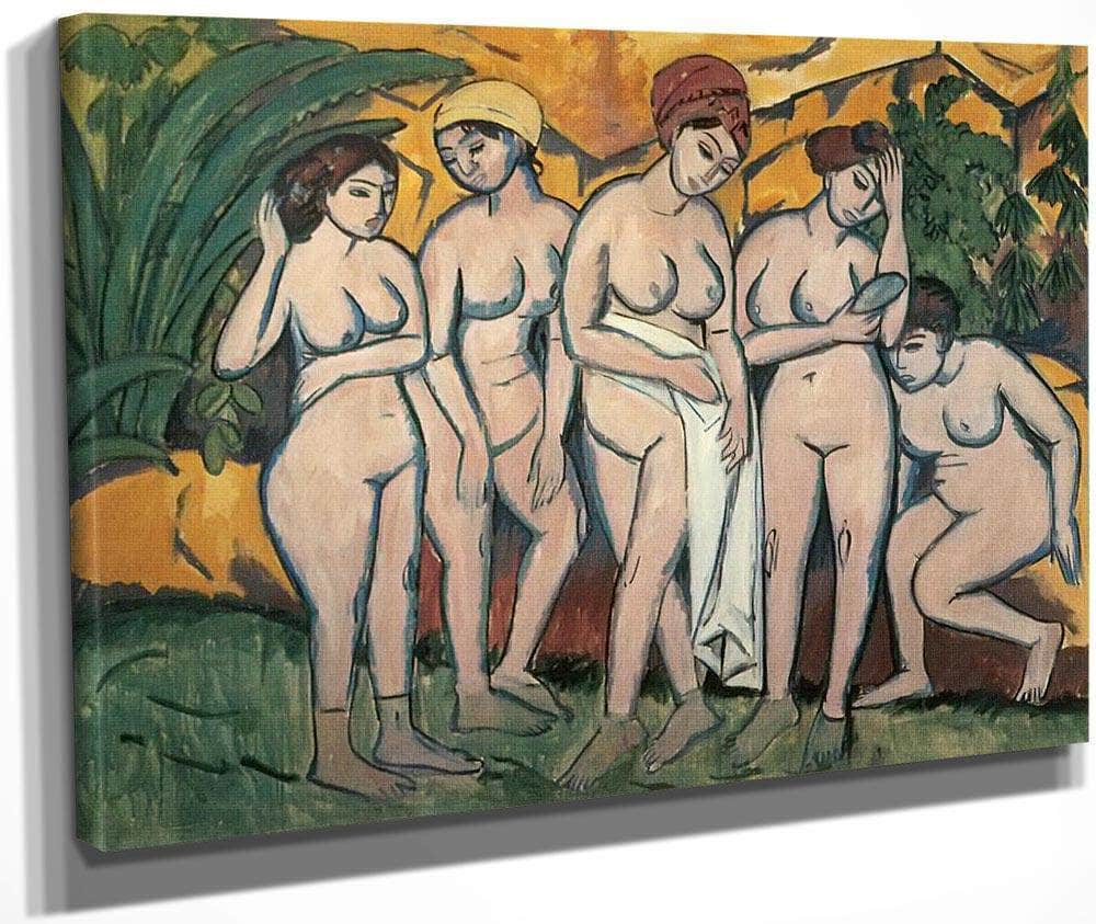 Women Bathing By Ernst Ludwig Kirchner Fine Art Print