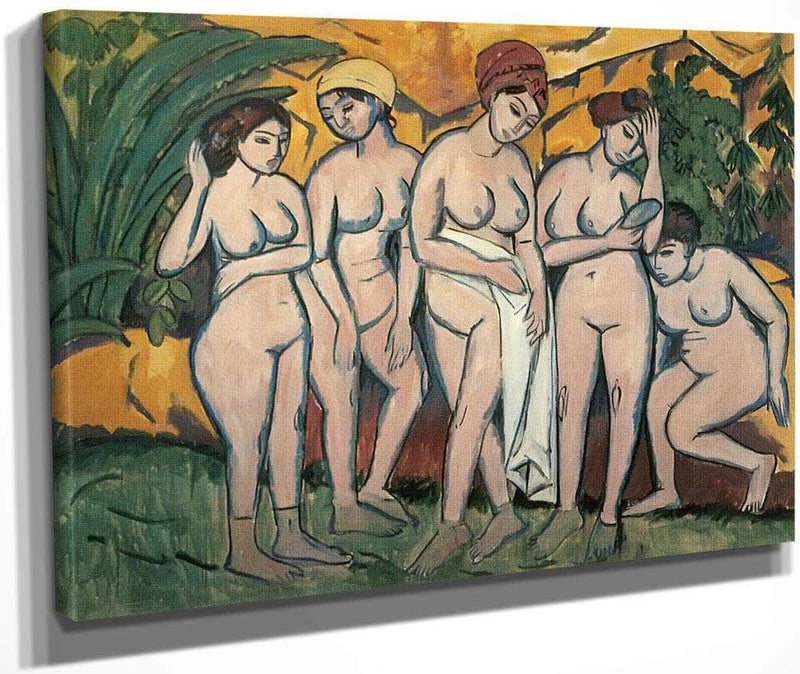 Women Bathing By Ernst Ludwig Kirchner Fine Art Print