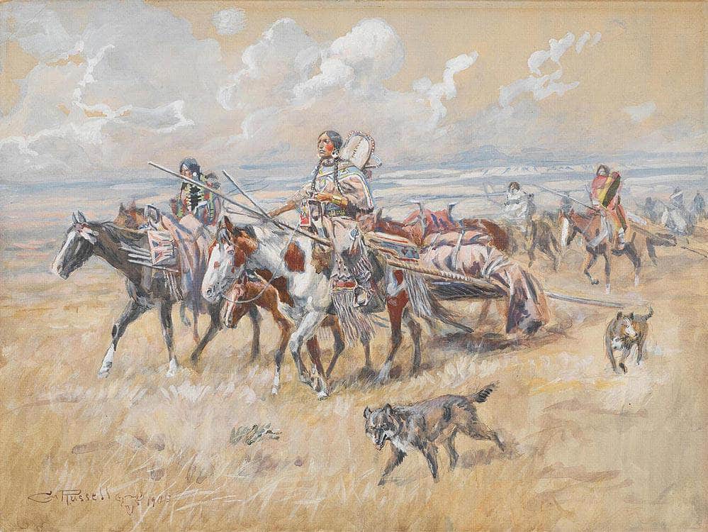 Women Of The Plains By Charles Marion Russell Fine Art Print