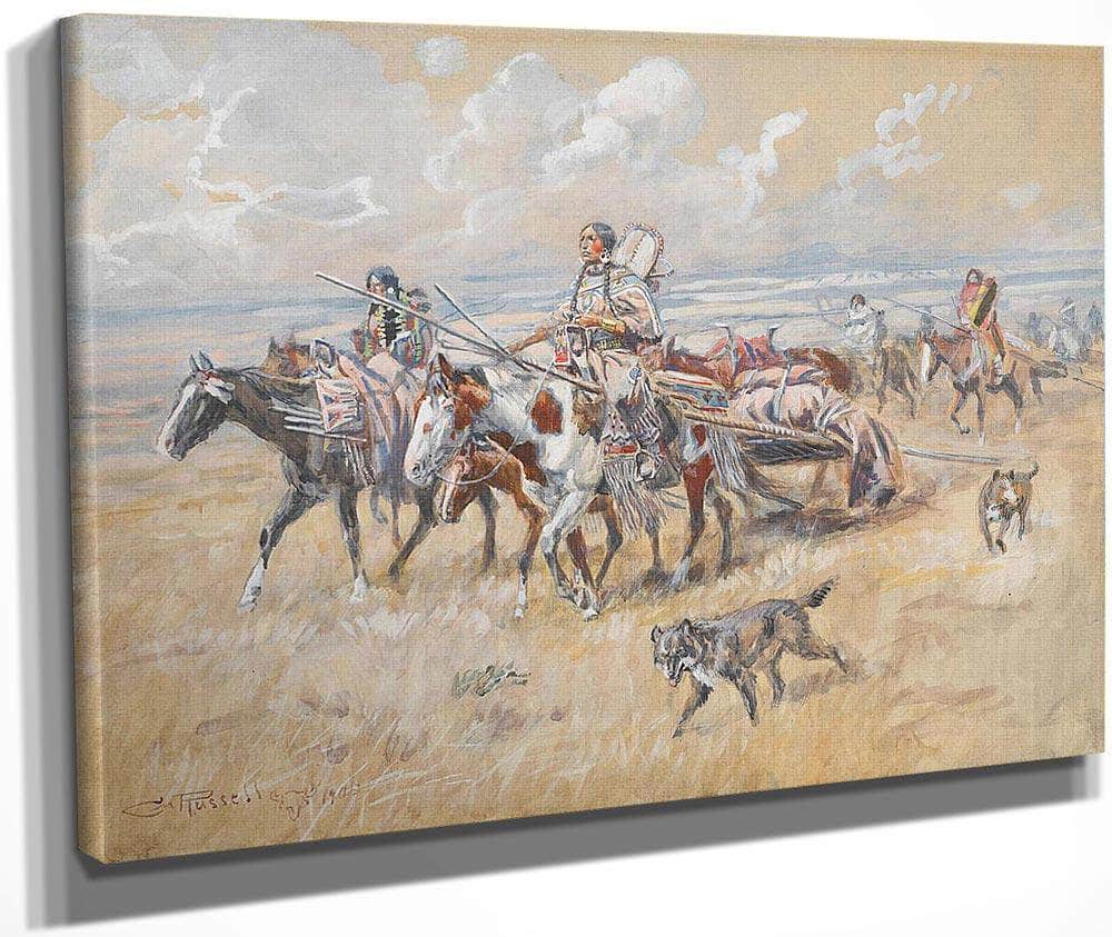 Women Of The Plains By Charles Marion Russell Fine Art Print