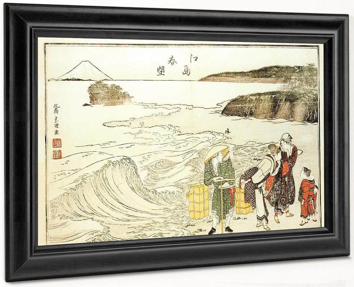 Women On The Beach At Enoshima By Hokusai Fine Art Print