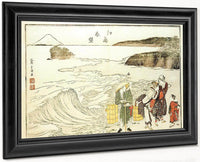 Women On The Beach At Enoshima By Hokusai Fine Art Print