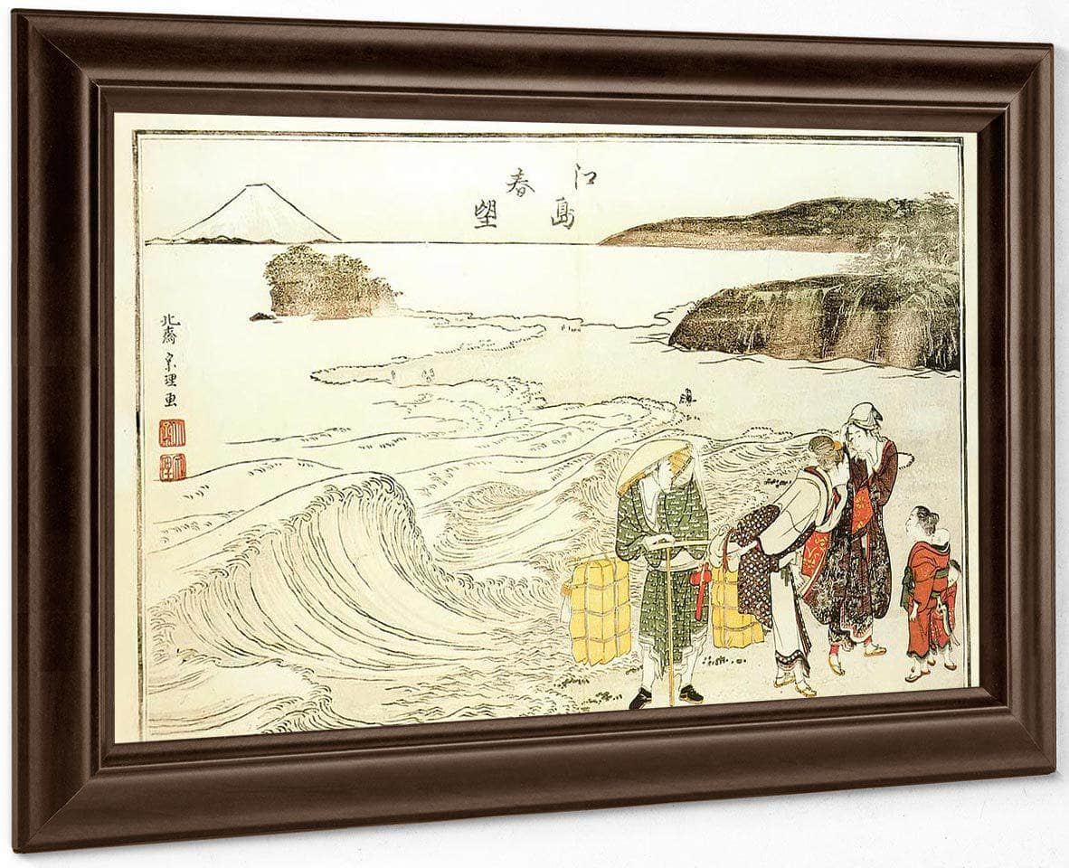 Women On The Beach At Enoshima By Hokusai Fine Art Print