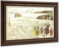 Women On The Beach At Enoshima By Hokusai Fine Art Print