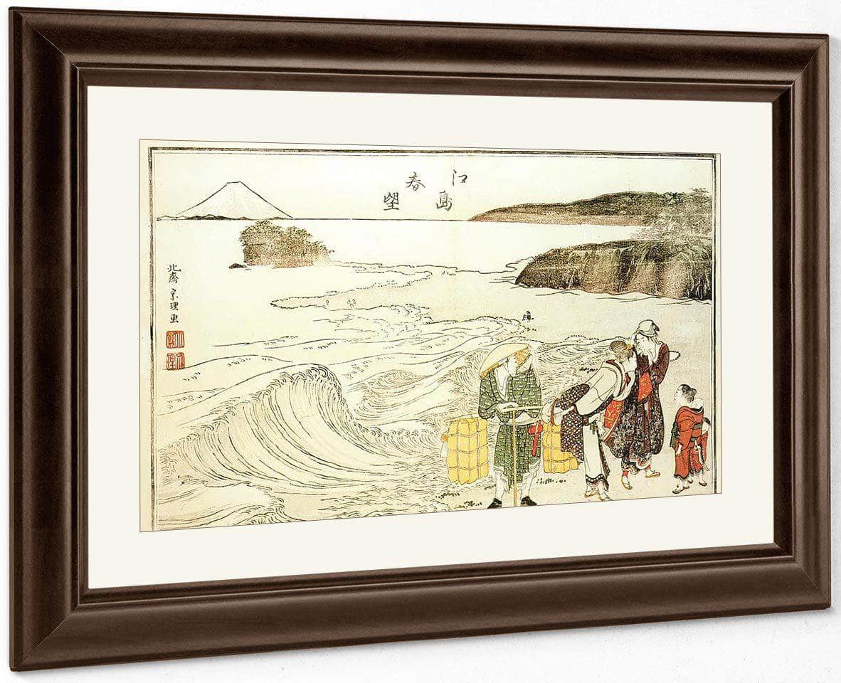 Women On The Beach At Enoshima By Hokusai Fine Art Print