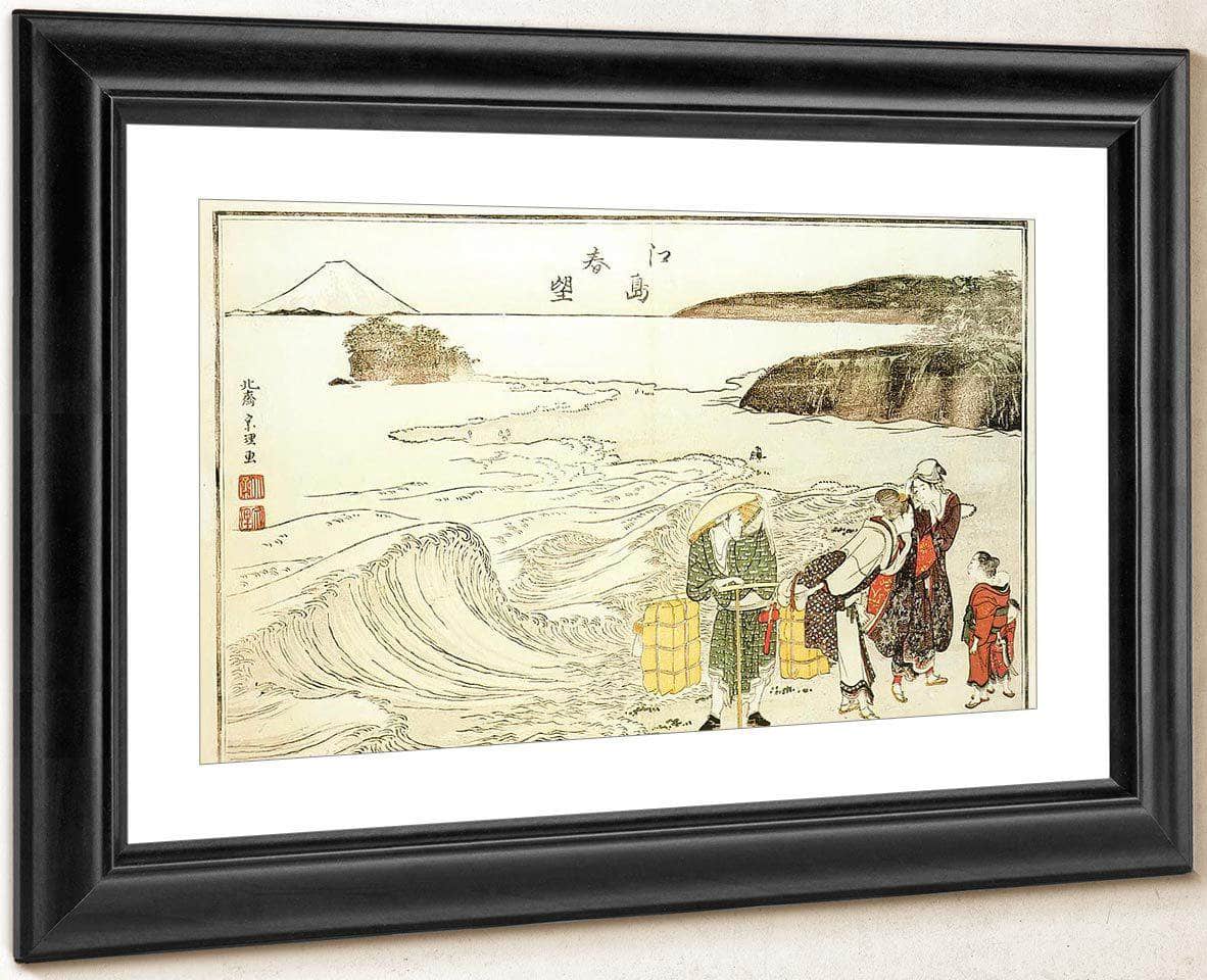 Women On The Beach At Enoshima By Hokusai Fine Art Print
