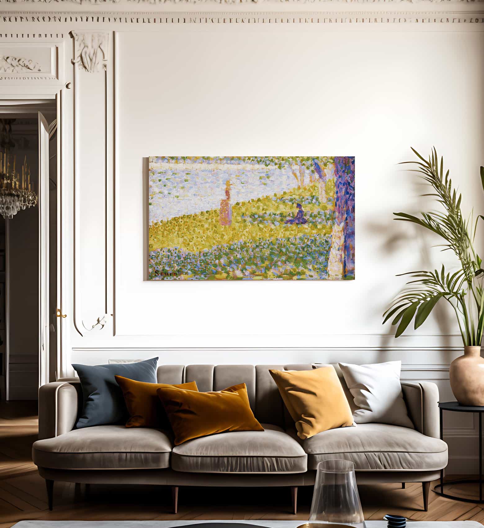 Women On The River Bank By Georges Pierre Seurat Fine Art Print