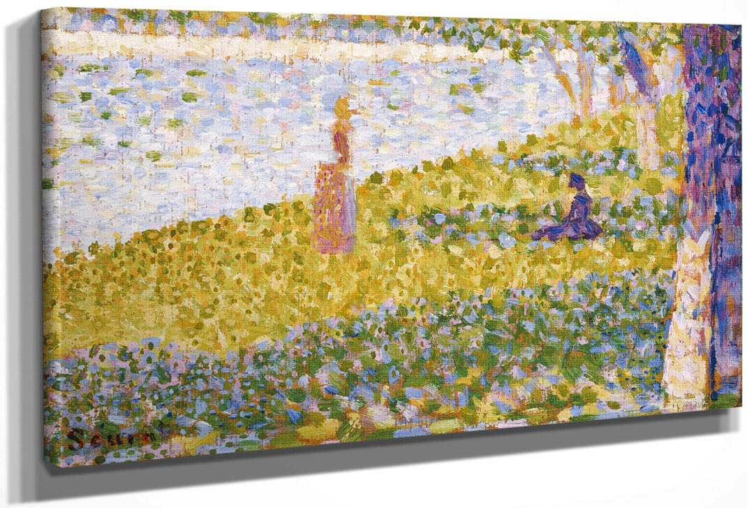 Women On The River Bank By Georges Pierre Seurat Fine Art Print