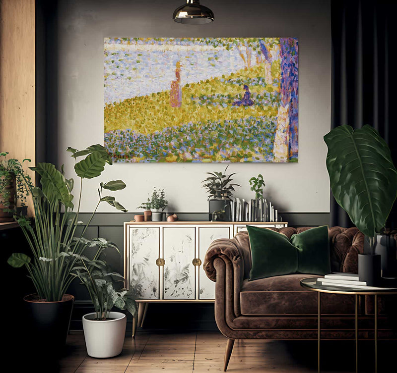 Women On The River Bank By Georges Pierre Seurat Fine Art Print