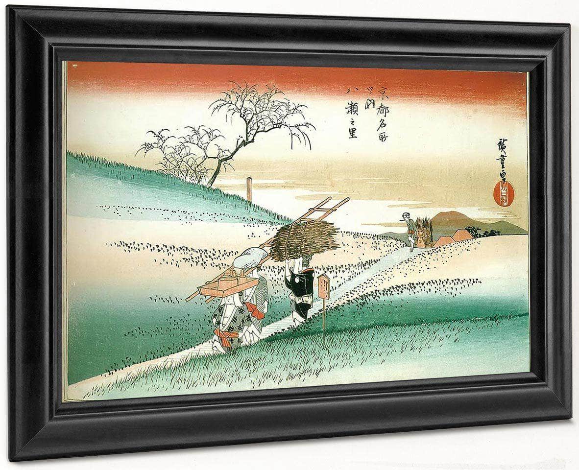 Women Walking On A Road Through The Fields By Hiroshige Fine Art Print