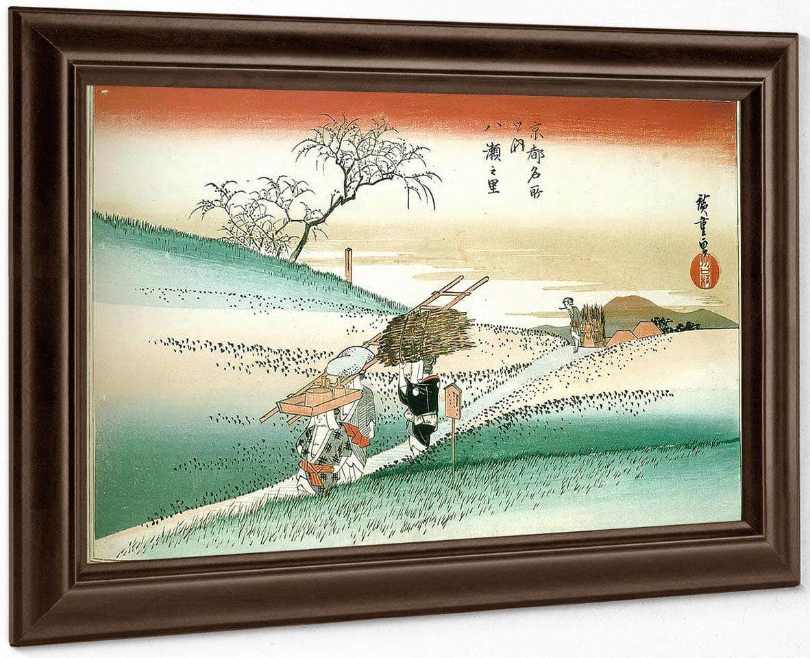 Women Walking On A Road Through The Fields By Hiroshige Fine Art Print