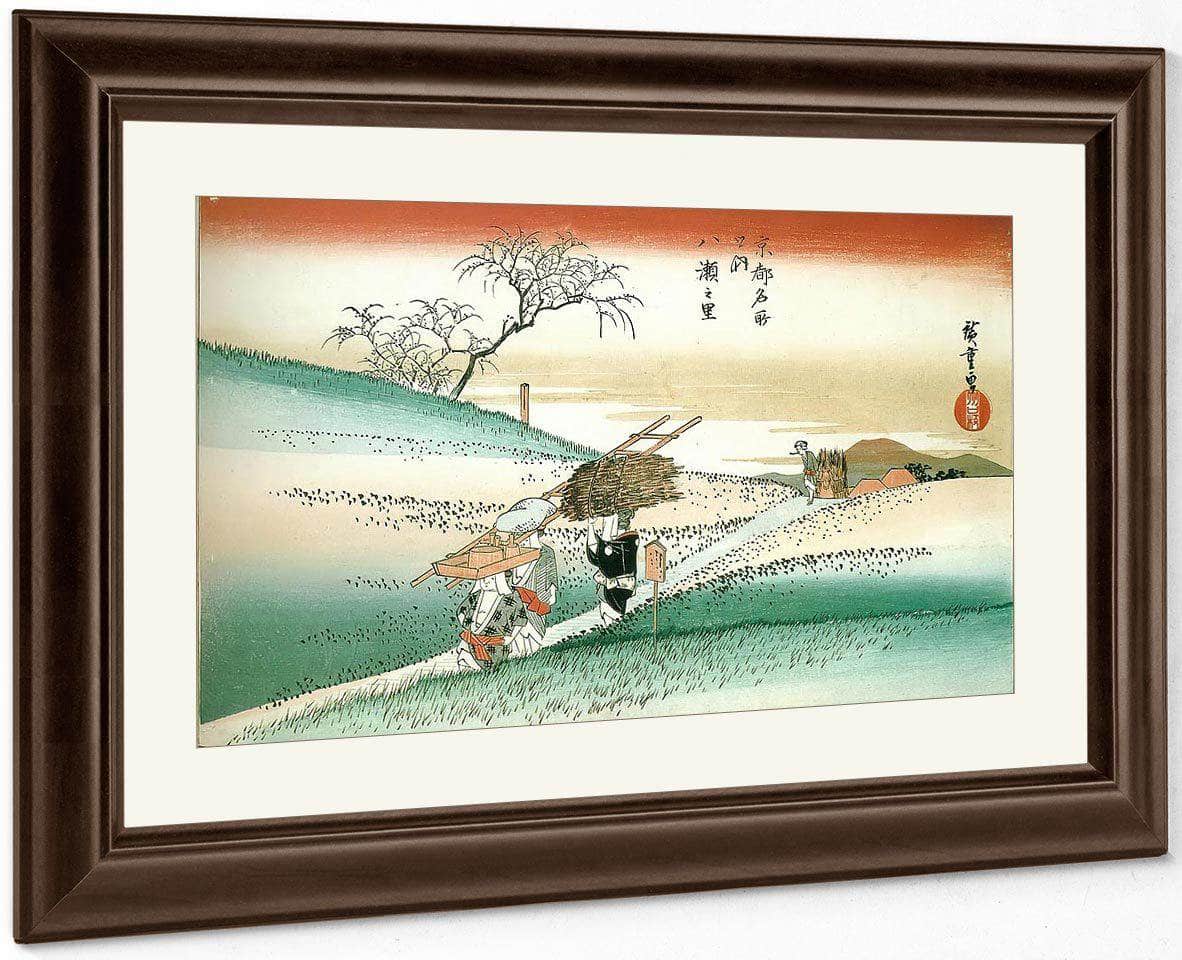 Women Walking On A Road Through The Fields By Hiroshige Fine Art Print