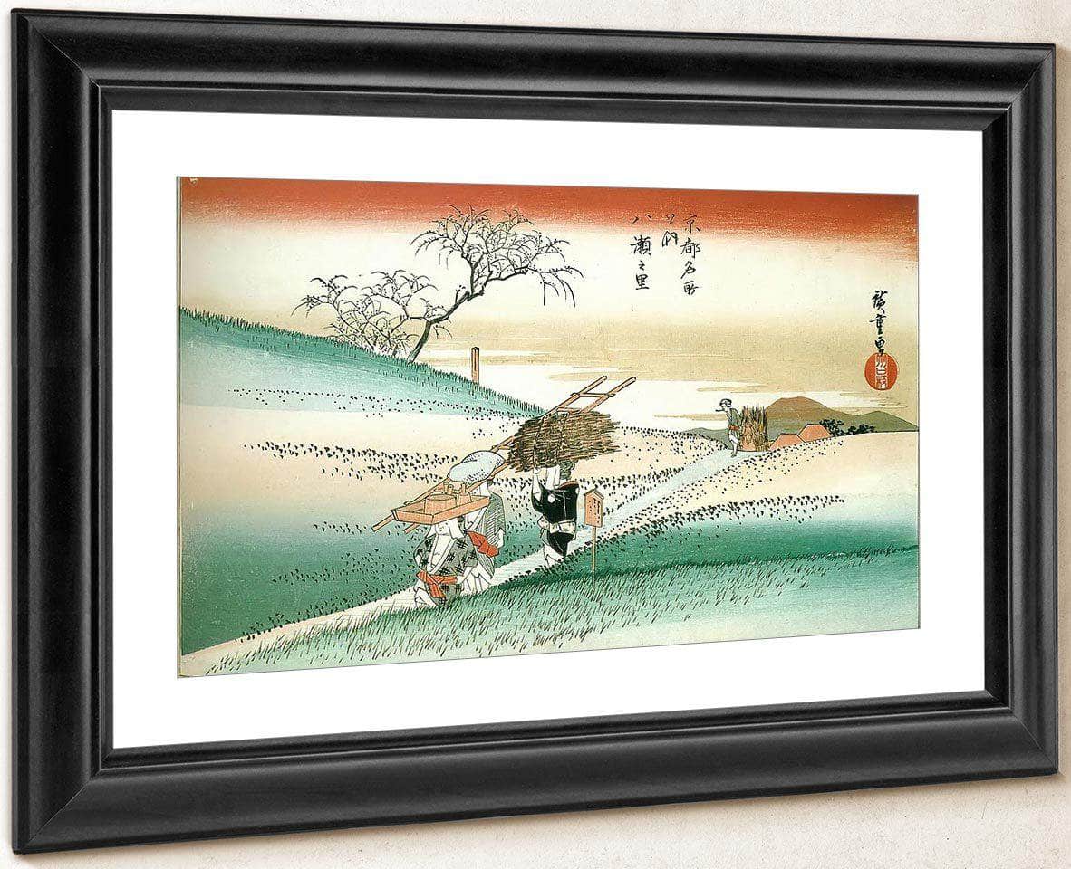 Women Walking On A Road Through The Fields By Hiroshige Fine Art Print