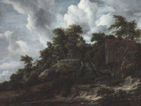 Wooded Hillside With A View Of Bentheim Castle By Jacob Van Ruisdael Fine Art Print