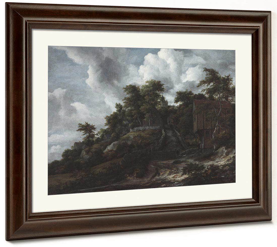 Wooded Hillside With A View Of Bentheim Castle By Jacob Van Ruisdael Fine Art Print