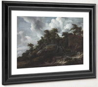Wooded Hillside With A View Of Bentheim Castle By Jacob Van Ruisdael Fine Art Print