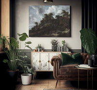 Wooded Hillside With A View Of Bentheim Castle By Jacob Van Ruisdael Fine Art Print