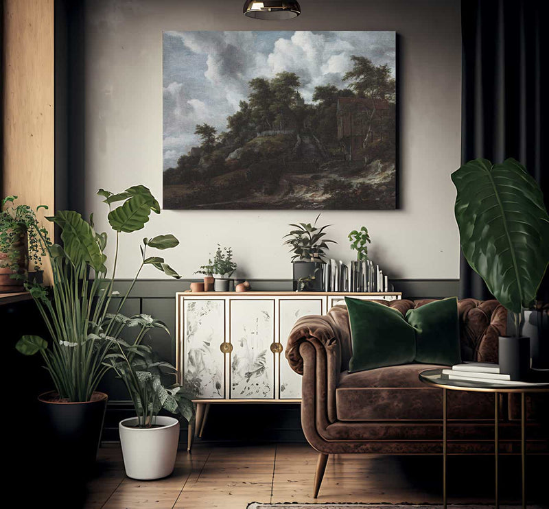 Wooded Hillside With A View Of Bentheim Castle By Jacob Van Ruisdael Fine Art Print