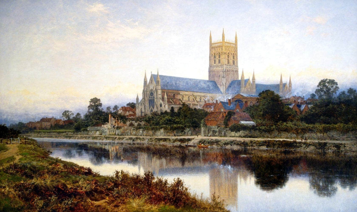 Worcester Cathedral Painting Benjamin Williams Leader Canvas Art Fine Art Print