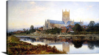 Worcester Cathedral Painting Benjamin Williams Leader Canvas Art Fine Art Print