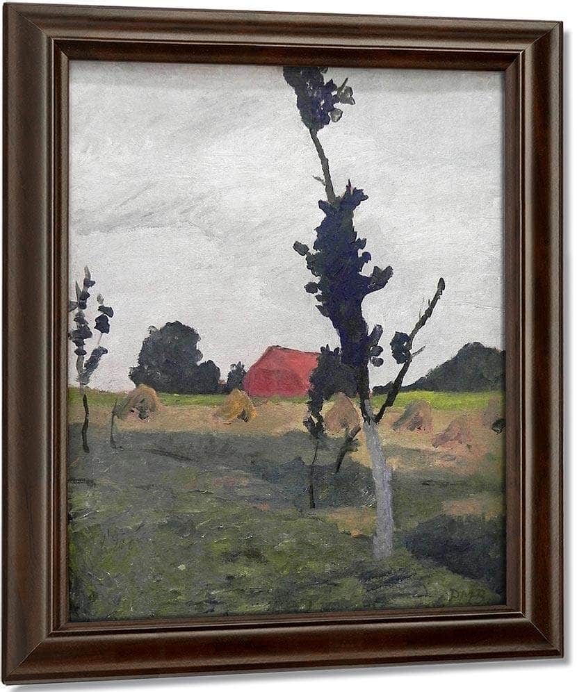 Worpsweder Landscape With Red House By Paula Modersohn Becker Fine Art Print