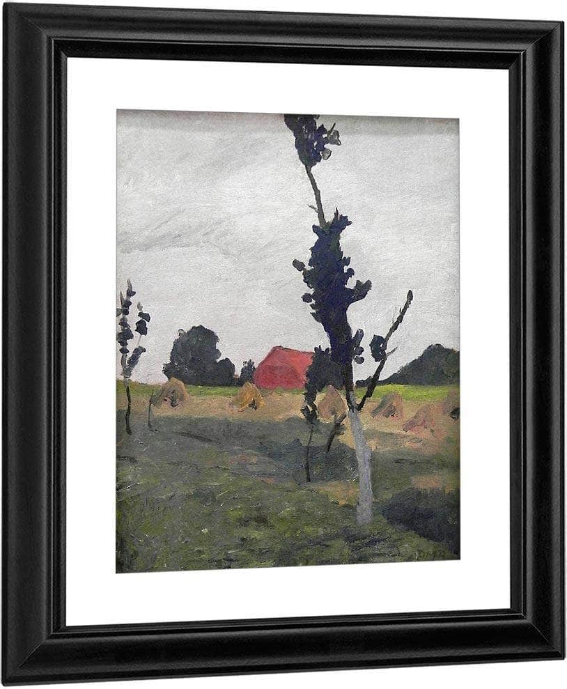 Worpsweder Landscape With Red House By Paula Modersohn Becker Fine Art Print