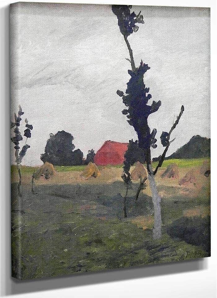 Worpsweder Landscape With Red House By Paula Modersohn Becker Fine Art Print
