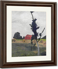 Worpsweder Landscape With Red House By Paula Modersohn Becker Fine Art Print