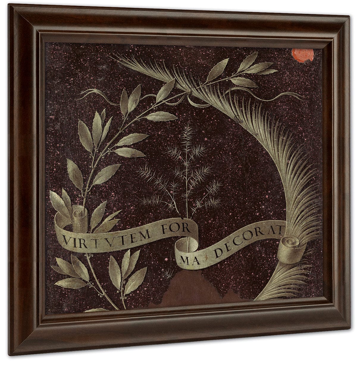 Wreath Of Laurel Palm And Juniper With A Scroll Inscribed Virtutem Forum Decorat [Reverse] By Leonardo Da Vinci Fine Art Print