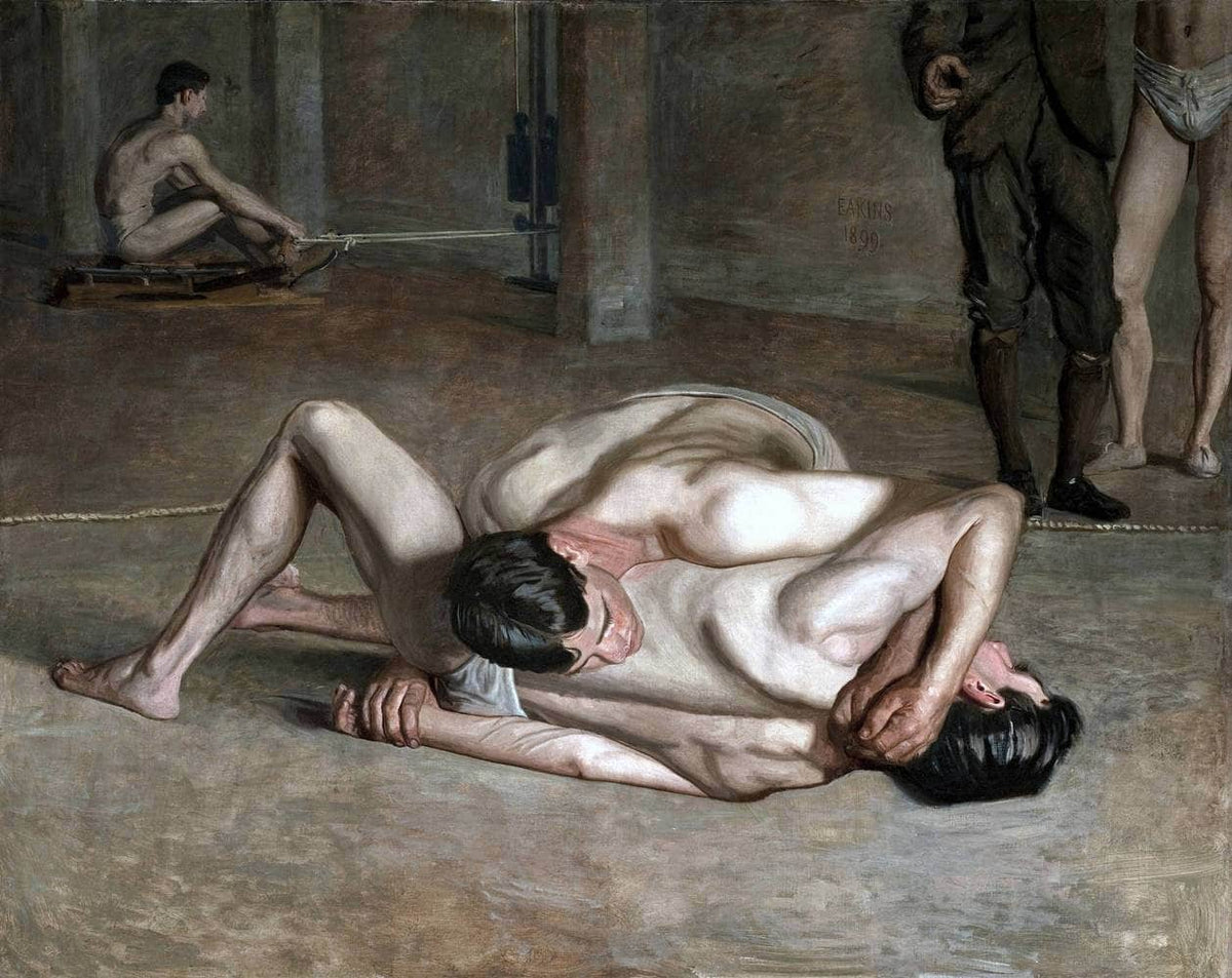 Wrestlers Painting Thomas Eakins Canvas Art Fine Art Print