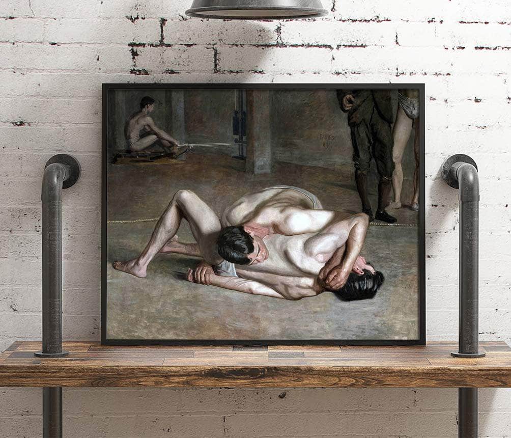 Wrestlers Painting Thomas Eakins Canvas Art Fine Art Print