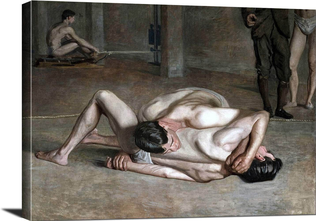 Wrestlers Painting Thomas Eakins Canvas Art Fine Art Print
