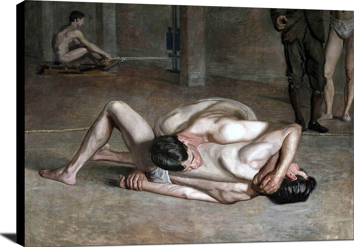 Wrestlers Painting Thomas Eakins Canvas Art Fine Art Print